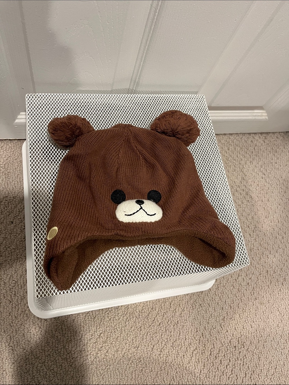 Brown Bear Knit Earflap Beanie